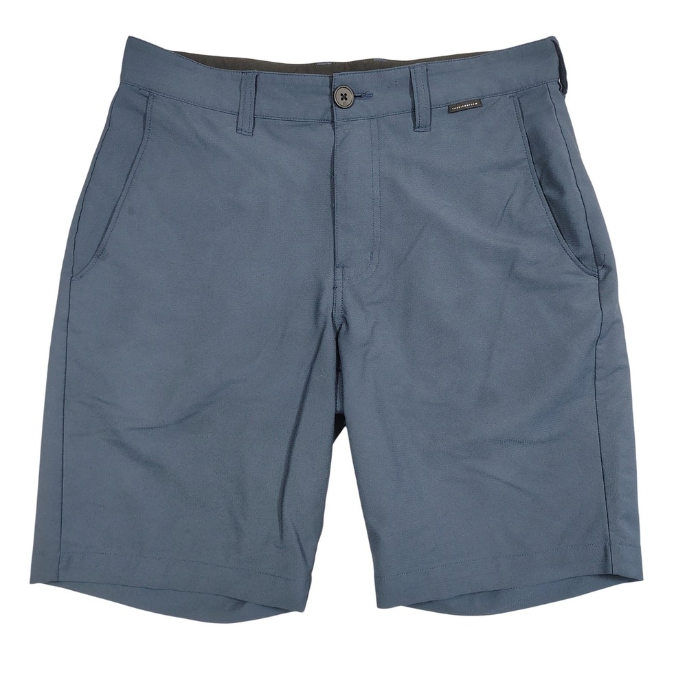 TravisMathew Golf Shorts Mens 30 Blue Grey Stretch Performance Solid Polyester
